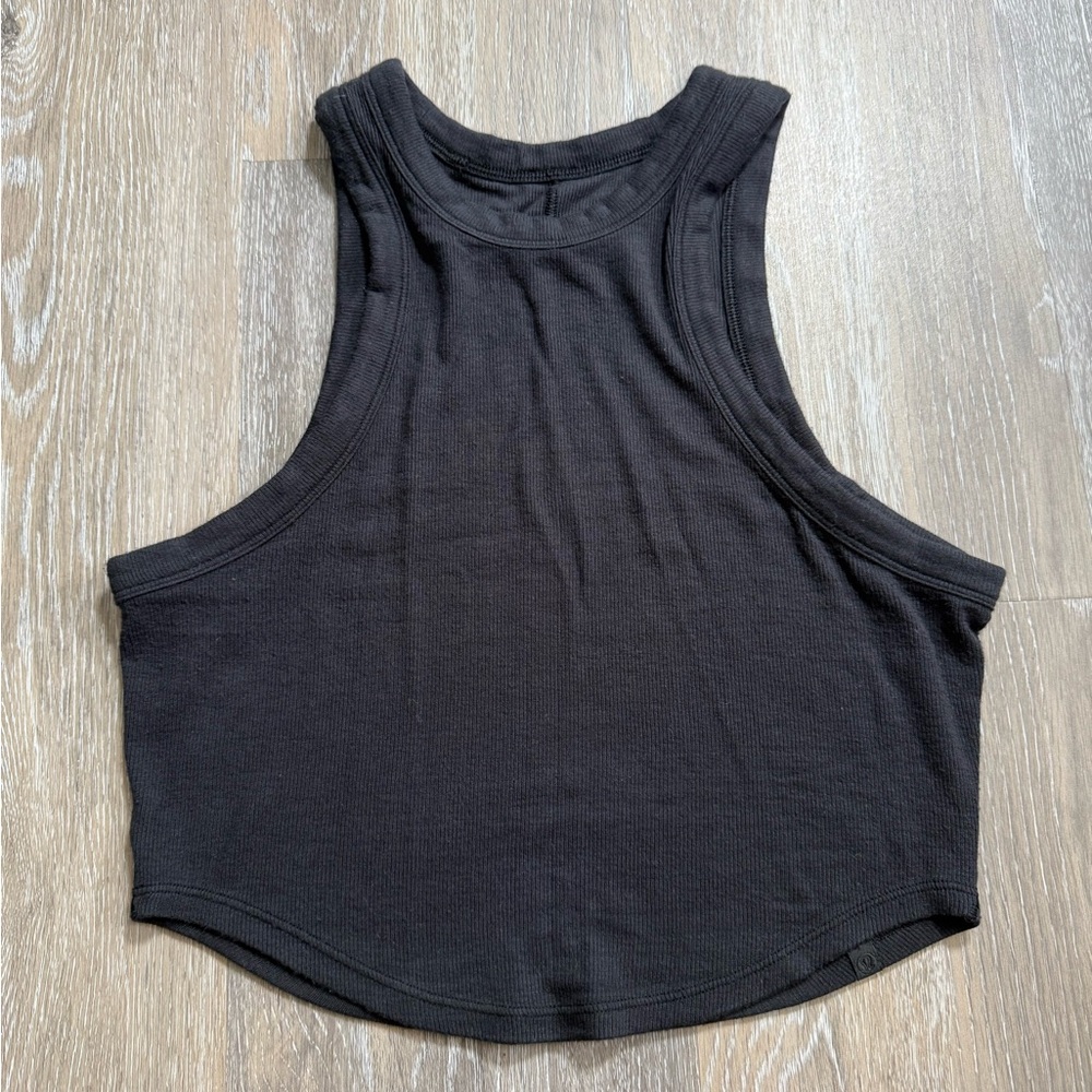 Lululemon Black Cropped Ribbed Tank Top
